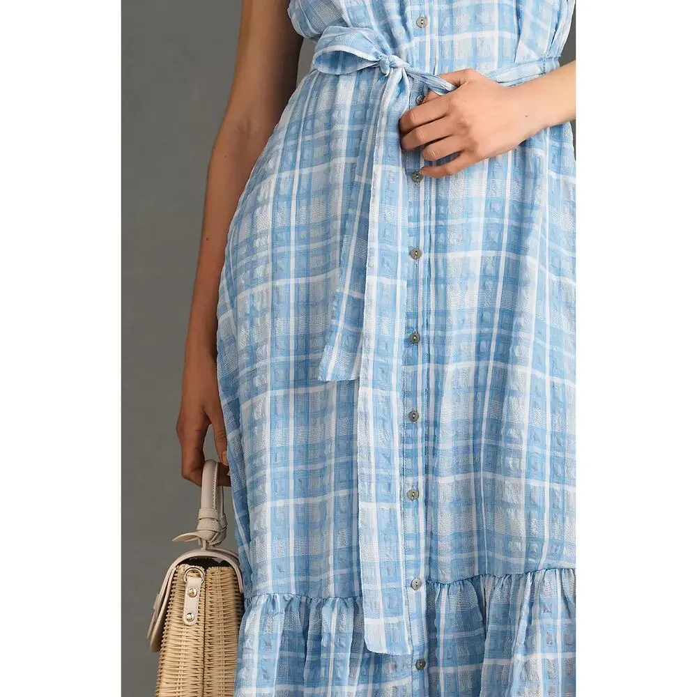 NWT Anthropologie Sleeveless Button-down Blue Shirt Dress - XS - Picture 3 of 5